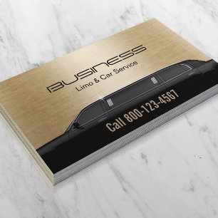 Limousine Limo & Car Service Modern Guld Visitkort