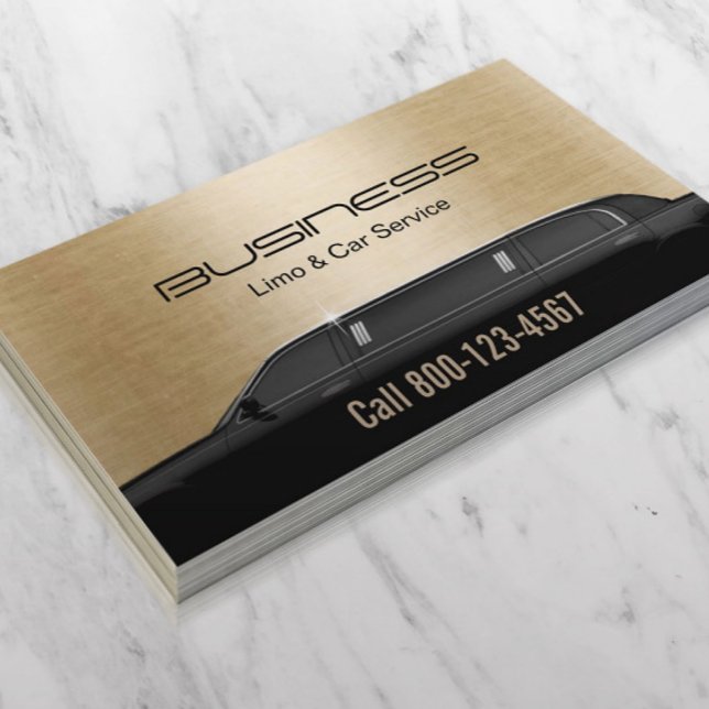 Limousine Limo & Car Service Modern Guld Visitkort (Skapare uppladdad)