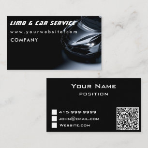 Limousinine för Elegant av Limo & Taxi-Mörk Visitkort
