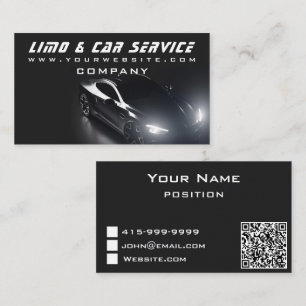 Limousinine för Elegant av Limo & Taxi-Mörk Visitkort