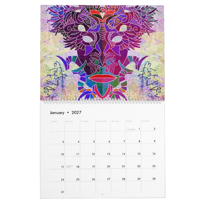 Lin Tarczynskis Maskyrinter-kalender för 2026 Kalender (Jan 2027)