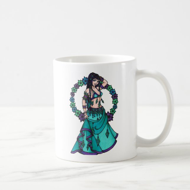 Lina Flower Goddess Belly Dancer Art Kaffemugg (Höger)