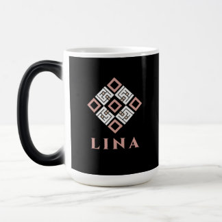 LINA Namn Mugg | Modern Kufisk Geometrisk Mönster