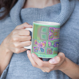 Linas Garden Blommigt Abstrakt Fractal Kaffemugg