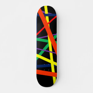 Linat med flera Färgader Mini Skateboard Bräda 18,5 Cm
