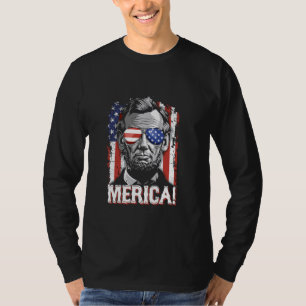 Lincoln 4:e juli: Merica Abe Boys Manar Women Amer T Shirt