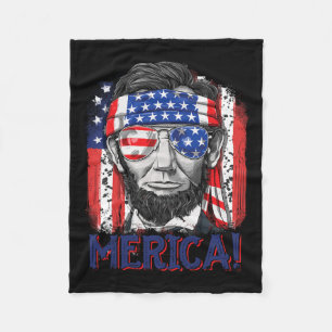 Lincoln 4:e juli Merica Manar Women American Flagg Fleecefilt