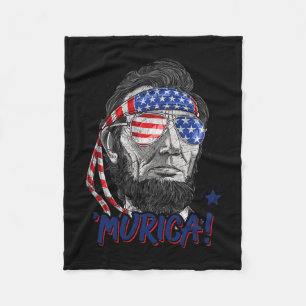 Lincoln 4:e juli Murica Manar Women American Flagg Fleecefilt