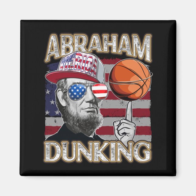 Lincoln Abraham dunkar basket patrioterar Magnet (Framsidan)