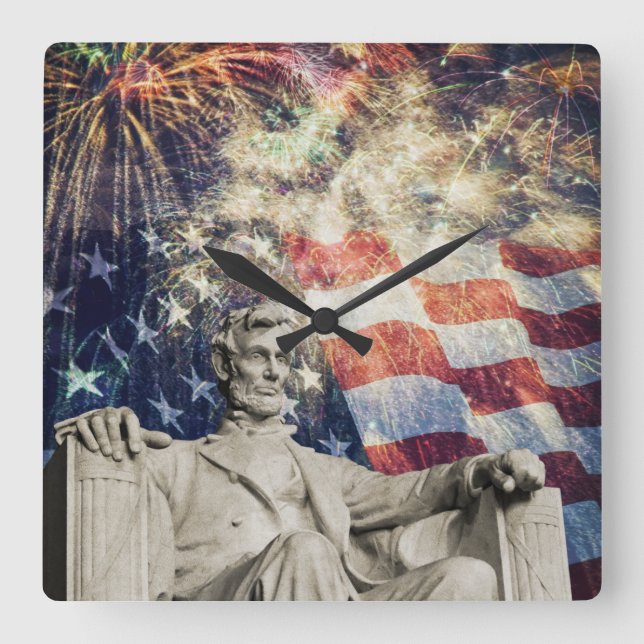 Lincoln American juli 4:e Firande Fyrkantig Klocka (Framsida)