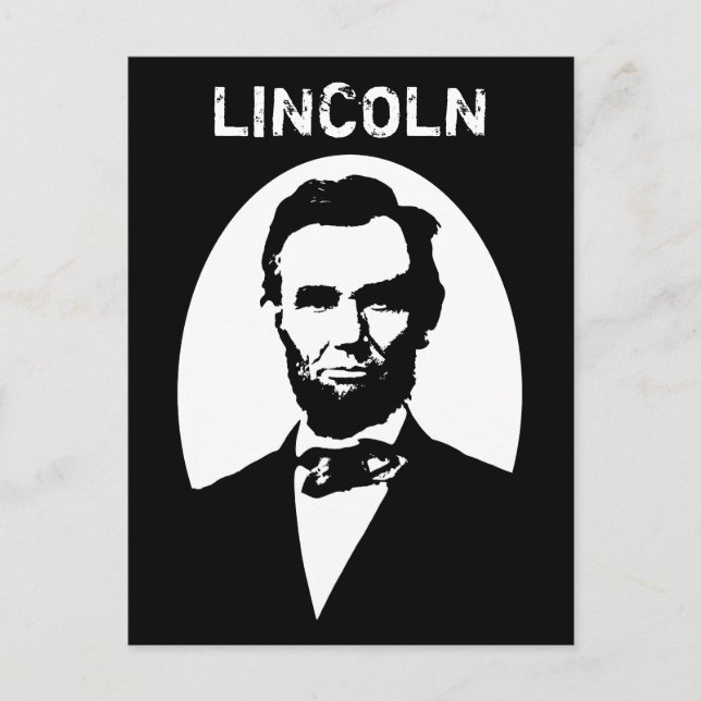 Lincoln Black and White Vykort (Framsida)