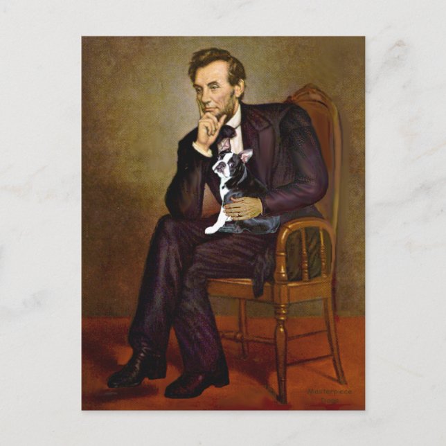 Lincoln-Boston Terrier #4 Vykort (Framsida)