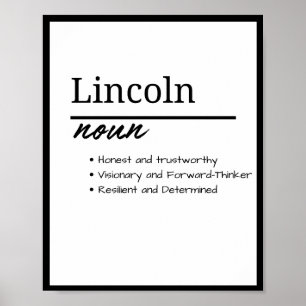 Lincoln, Boy Personlig Namn Definition Poster
