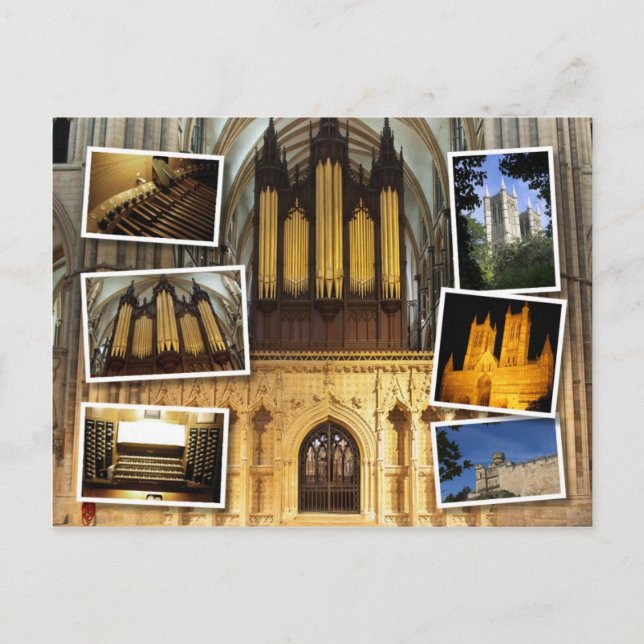 Lincoln Cathedral, brittiskt montkort Vykort (Framsida)