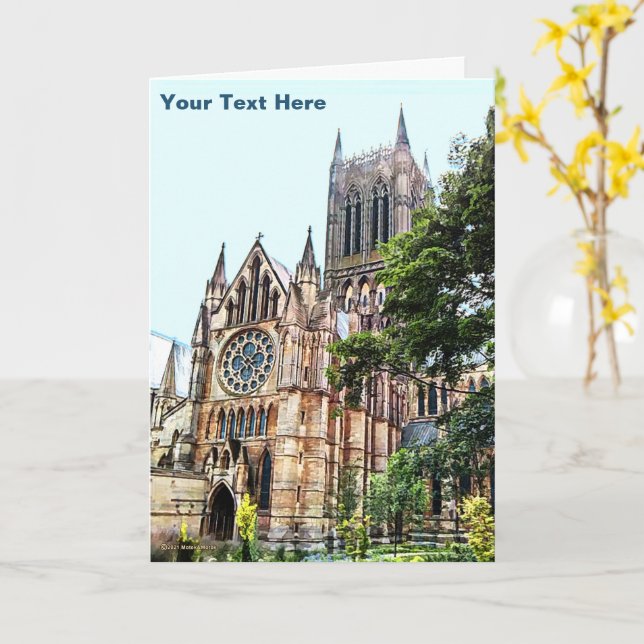 Lincoln Cathedral Kort (Gul blomma)