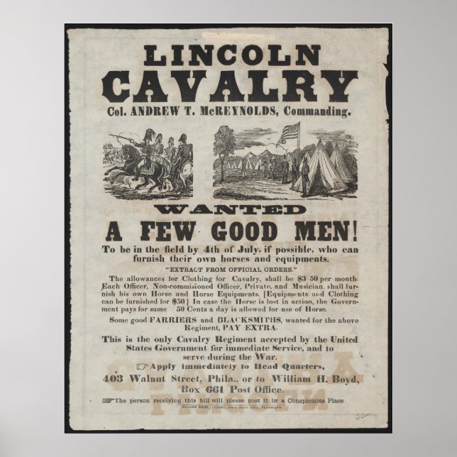 Lincoln Cavalry Poster (Framsidan)