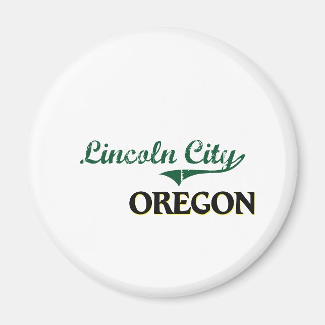 Lincoln City Oregon Classic Design Magnet (Framsidan)