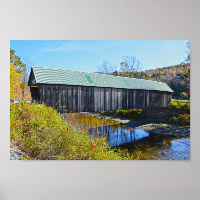 Lincoln Covered Bridge, Autumn, Woodstock, Vermont Poster (Framsidan)
