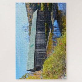Lincoln Covered Bridge, Autumn, Woodstock, Vermont Pussel