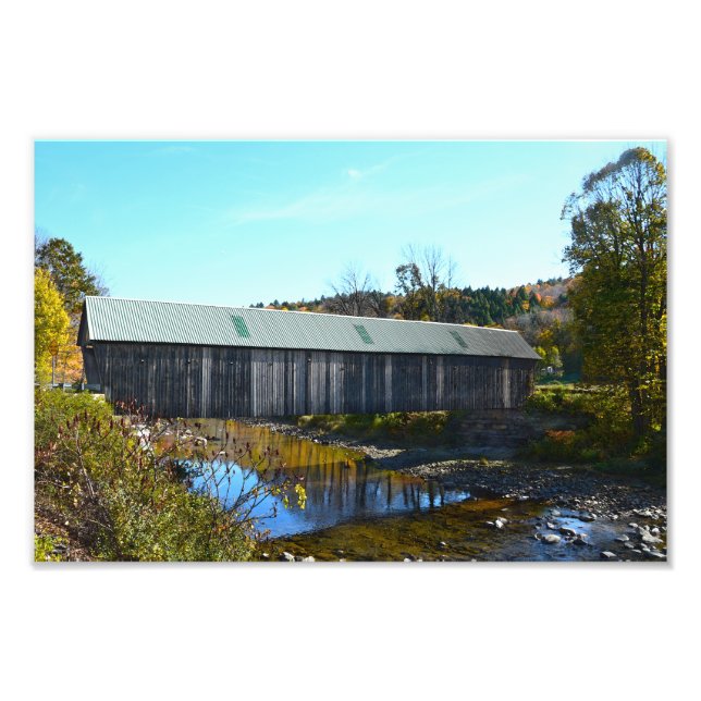 Lincoln Covered Bridge, Woodstock, Vermont Fototryck (Framsidan)