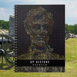 Lincoln Digital Art Anpassningsbar Back to school Anteckningsbok