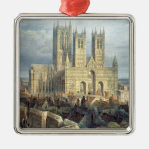 Lincoln domkyrka från northwesten, c.1850 julgransprydnad metall