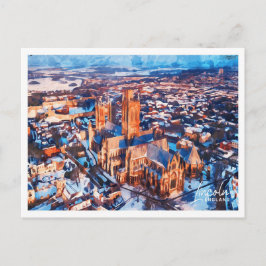 Lincoln England BeSnyn Watercolor Landscape Vykort