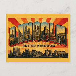 Lincoln England Katedralstad Vintage Vykort