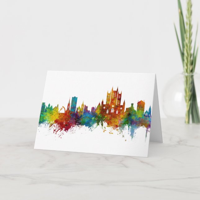 Lincoln England Skyline Kort (Framsida)