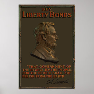 Lincoln Gettysburg Adress Quote Poster
