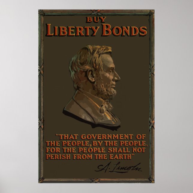 Lincoln Gettysburg Adress Quote Poster (Framsidan)