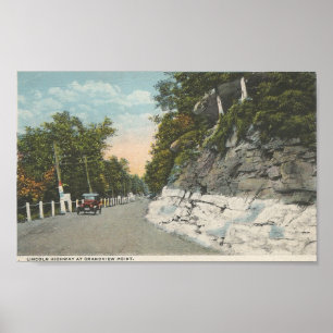Lincoln Highway på Grandview Point-vykort Poster