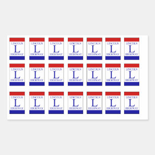 Lincoln Highway Traditional Färg Sticker Rektangulärt Klistermärke