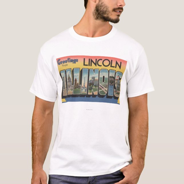 Lincoln Illinois - stora brevplatser T-shirt (Framsida)