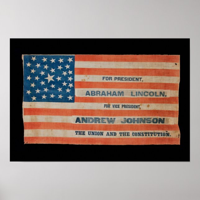 Lincoln Johnson Kampanj Banner Flagga Poster (Framsidan)