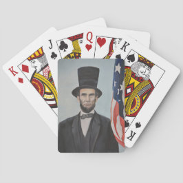 Lincoln med Flagga Art-spelkort Spel Kort