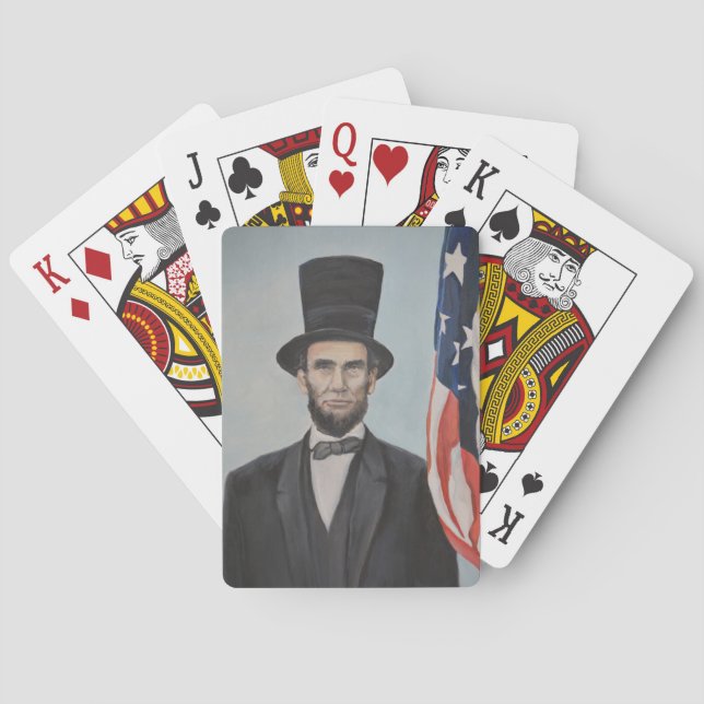 Lincoln med Flagga Art-spelkort Spel Kort (Baksidan)