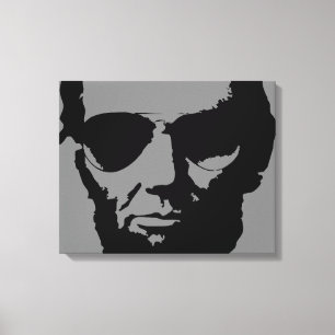 Lincoln med flygaresolglasögon (svarten) canvastryck