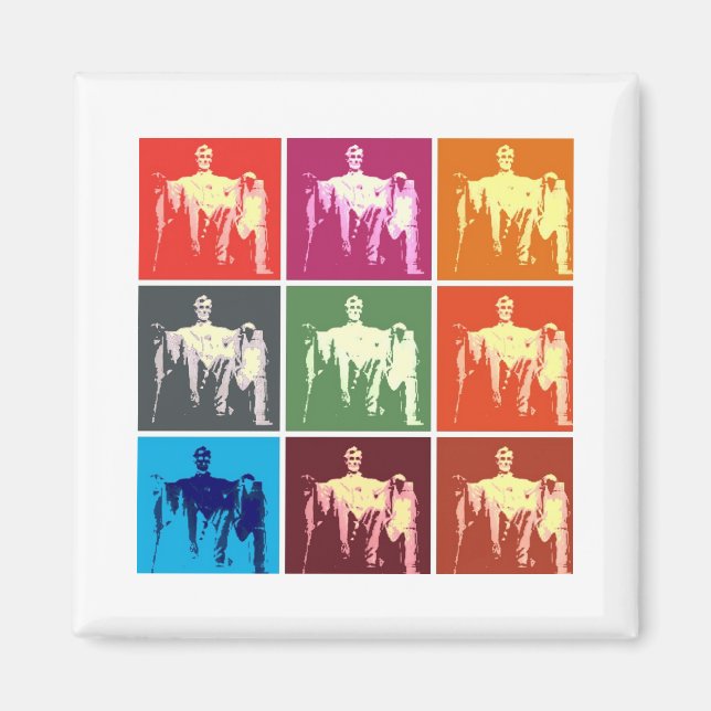 Lincoln Memorial Abstrakt Magnet (Framsidan)