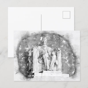 Lincoln Memorial akvarell Vykort
