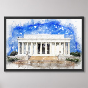 Lincoln Memorial-fasad i vattenfärg Fototryck