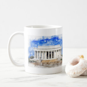 Lincoln Memorial-fasad i vattenfärg Kaffemugg