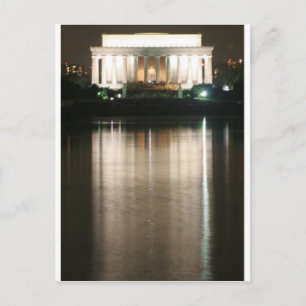 Lincoln Memorial Night Reflection Vykort