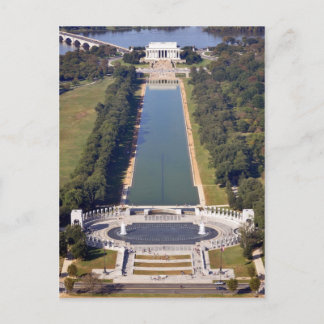 Lincoln Memorial och Världskrig II Memorial Vykort