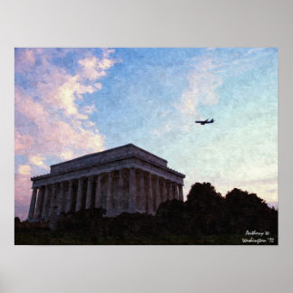 Lincoln Memorial-Oljemålningen Poster