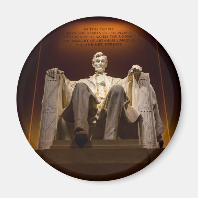 Lincoln Memorial på natten - Washington D.C. Magnet (Framsidan)