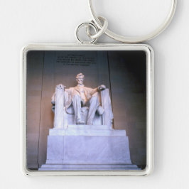 Lincoln Memorial Premium Keychain Fyrkantig Silverfärgad Nyckelring