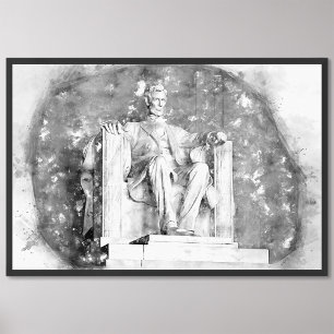 Lincoln Memorial, vattenfärg Fototryck