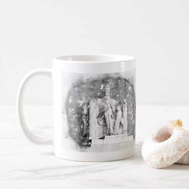 Lincoln Memorial, vattenfärg Kaffemugg (Med munk)