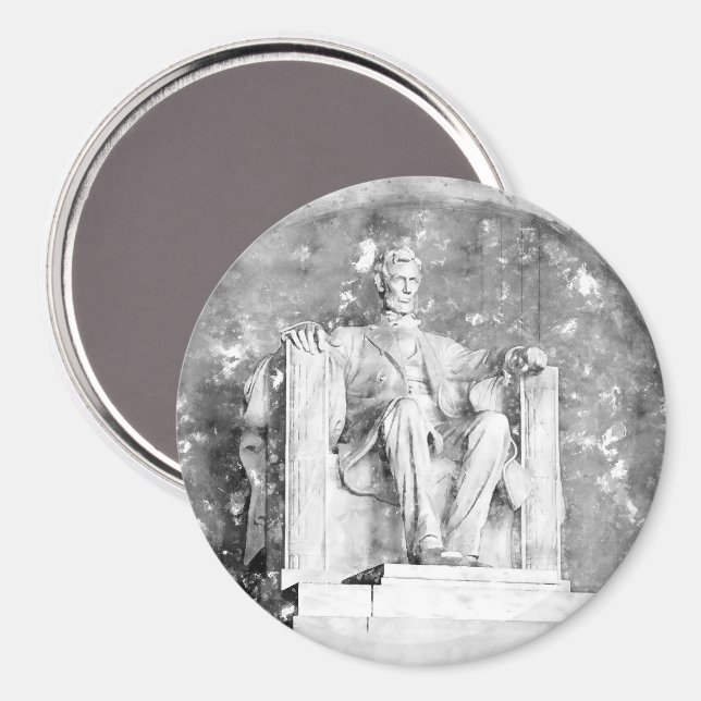 Lincoln Memorial, vattenfärg Magnet (Front/Back)